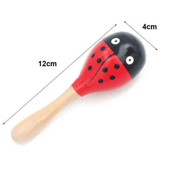 1Pc 12x4cm Infant & Toddlers Wood Sand Hammer Wooden Maraca Rattles Sand Hammer Kids Musical Party Favor Child Baby Shaker Toy - Image 6