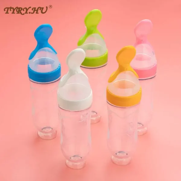 1PC Baby Feeding Bottle Toddler Silicone Squeeze Feeding Spoon Milk Bottle Baby Training Feeder Food Supplement - Image 5